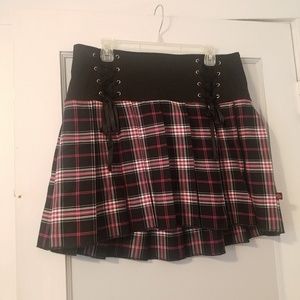 Pink /Blk Plaid Skirt - 12